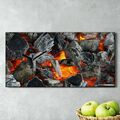 Dekor Leinwand Uhr Wandbilder Geräuschlos Küche 60x30 Grill Feuer Glut