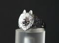 Wolf Wolfskopf Ring 925 Sterling Silber Werwolf Ring Totem Tier Schmuck 