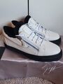 Giuseppe Zanotti Sneaker Gr. 42, Leder, weiß, schwarz, Italy, Winter, Fellimitat