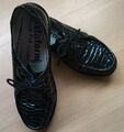 Vitaform Waldläufer Bequem-Schuhe Leder Gr.39 Weite H schwarz Lack Kroko-Prägung