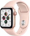 Apple Watch SE 40 mm Aluminiumgehäuse gold am Sportarmband sandrosa [Wi-Fi + Cel