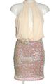 ASOS Pailettenkleid Damen Gr. DE 36 creme-pink-hellgrau extravaganter Stil