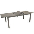 Gartentisch ausziehbar grau 180/240x90x74 cm Alu Glas Ausziehtisch Tisch Garten