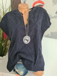 S.Oliver Bluse Tunika Shirt blau dunkelblau Kurzarm Gr. 34 bis 38 (3 847) NEU