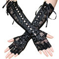 Handschuhe, Stulpen, Spitze, geschnürt, Gothic, Steampunk, Halloween, one size