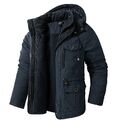 Herren Dicke Gepolsterte Kapuze Outdoor Jacke Casual Warm Winter Parka Mantel