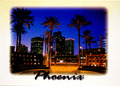 Vintage Postkarte Phoenix USA Palm Skyline Valley of the Sun entspannter Lebensstil