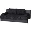 Boxspringsofa - schwarz-grau - Dauerschläfer Sofa Couch Gästecouch