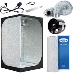 Growzelt mit Abluft Indoor Grow Growzelt 80 Rohrventilator 243cbm/h inkl. Filter