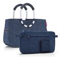 reisenthel Loopshopper M Shopper Schultertasche Herringbone Dark Blue dunkelblau