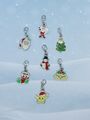 weihnachtliches Schmuckset 7 Charms Anhänger Nikolaus Schneemann Weihnachtsbaum