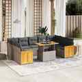 10-tlg.Sofa Garten Lounge Set Sitzgruppe Essgruppe Balkon Garnitur mit Kissen