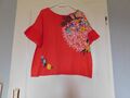 Damenbekleidung Desigual Gr.XL T-shirt rot mit Blumendruck 