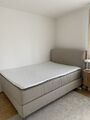 Beiges Boxspringbett 140x200 mit Matratze und Topper (Classic Emma Matratzen)