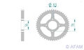 Kettenrad Stahl 42-Zähne 428-Teilung für Hyosung GV 125 Aquila Bj. 2000-2008