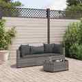  Gartenmöbel Sofa Garnitur Lounge Sitzgruppe 4-tlg. Grau Poly Rattan vidaXL