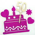 Tortendeko Holz 50 Geburtstag Tortenstecker Torte Cake Topper Kuchenstecker DIY