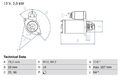 Starter Bosch 0 986 018 020 für AUDI SKODA VW