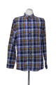 BRAX Daniel C Langarm Hemd Freizeithemd L blau braun kariert Button-Down ÄL:66cm