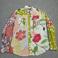 Desigual Herren Shirt Größe L Baumwolle Hemd Farbblock Blumen Geometrisch Groß