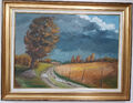 Ölgemälde von OTTO Kunstwerk mit Rahmen Bild Malerei Oil Painting Wald Feld