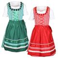 Kinder Dirndl Trachtenkleid Lena rot grün 3 teilig MS-Trachten