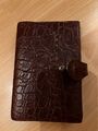 Mulberry Planer Agenda Timer Organizer Leder braun, Reptilprägung, DIN A6