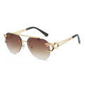 Designer Sonnenbrille Stylisch Vintage Brille Cool Gold Leopard 5205 B
