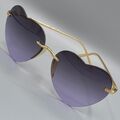 OMBRE Herz Sonnenbrille Purple Heart Thin Metall Rahmen XL SET  ELITE ZUCHT NEU