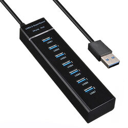 USB 3.0 HUB Verteiler Splitter Adapter Superspeed Datenhub 7 Port für Laptop PC