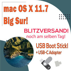 mac OS X 11.7 Big Sur 16GB USB-A + USB-C Boot Stick! Blitzversand!