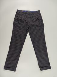 Scotch & Soda Anzughose Herren Hose kariert Loose Tapered Fit Cropped Bundfalten