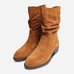 Tamaris Rüschen Stiefel IN Cognac Wildleder