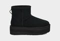 UGG CLASSIC MINI Platform Lammfell schwarz W/1134991