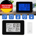 Funkuhr Digitale LCD Wetterstation Wecker Temperatur Hygrometer mit Außensensor