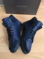 GUCCI Suede Softy Tek Blue High Top Sneaker #323731