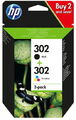 2 HP Druckerpatronen Tinte Nr. 302 BK / tri-color Multipack