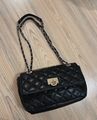 DKNY gesteppte Tasche 100% Leder schwarz golden