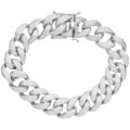 Premium Bling 925 Sterling Silber Armband - MIAMI CURB 16mm