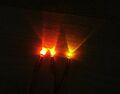 3x Flackerlicht Flacker Feuereffekt 3mm LED gelb orange rot brennendes Verkabelt