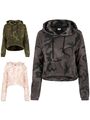 Urban Classics Damen Camouflage Cropped Hoody Kapuzenpullover Sweatshirt