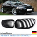 Glanz Schwarz 2x für 3er BMW E92 E93 LCI 10-13 Kühlergrill Frontgrill Nieren DE