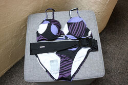 #Push up Bikini, Gr. 34, #lila-schwarz, #Bruno Banani, #Markenmode