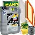 MANN INSPEKTIONSPAKET+5L LIQUI MOLY 5W40 ÖL passend für VW UP SEAT MII SKODA 1.0