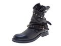 A.S.98 Damen Schuhe Biker Boots Stiefeletten Gr 37 Leder Grau