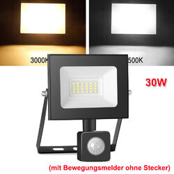 LED Fluter Außen Strahler mit Bewegungsmelder Lampe 10W 20W 30W 50W 100W IP65 