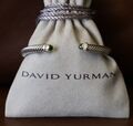 David Yurman 5 mm Sterlingsilber Kabelarmband Peridot & Diamanten Größe S