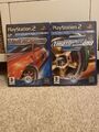 Need For Speed Underground 1 & 2 PS2 Playstation 2 Spielepaket mit Anleitungen