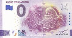 Null Euro-Schein | 0 Euro FROHE WEIHNACHTEN Merry Christmas Santa XERH-2024-4