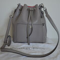 MICHAEL KORS Greenwich Bucket Bag Beuteltasche grau silber Leder  Saffiano